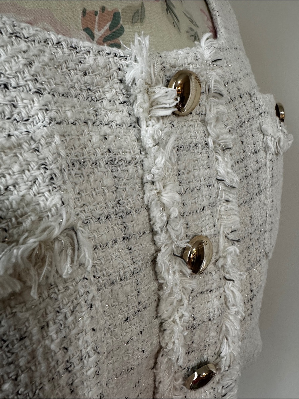 Maje Ecru Tweed Cropped Bustier Top - Picture 6 of 16
